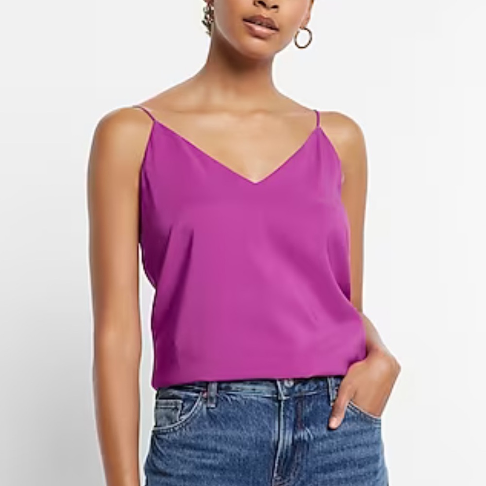 Express V-Neck Cami Magenta Size Small NWOT